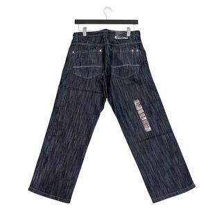 Southpole Y2K 4180 Relaxed Fit Wide Leg Black/Gray Baggy Jeans Men’s 36x30 NWT